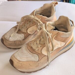 ShuShop Women's Beige/Light Pink Casual Sneakers